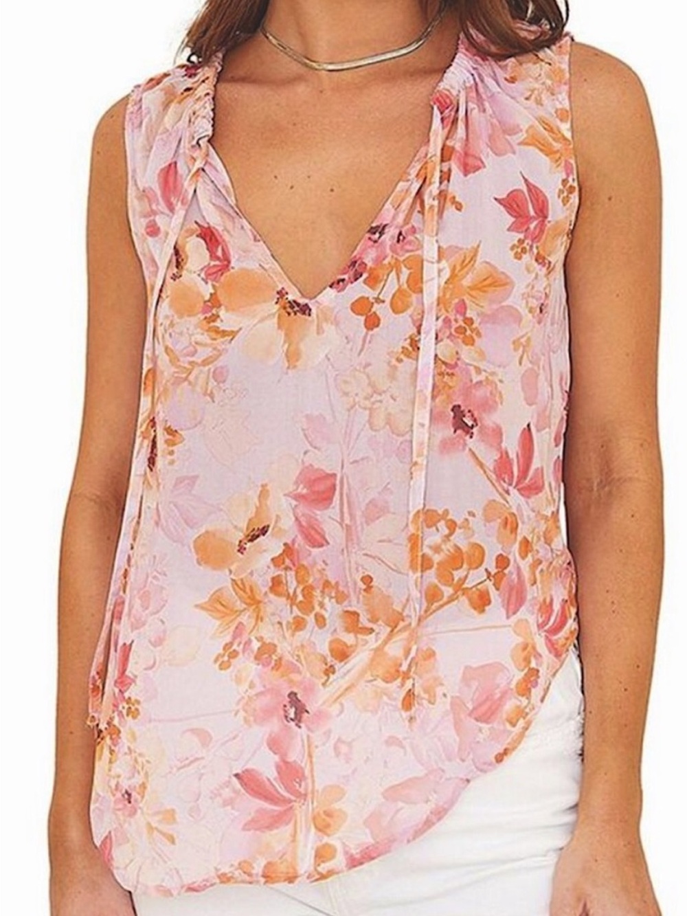 Anthropologie-Bella Dahl Spring/Summer Floral Sleeveless Top NWT Sz LG